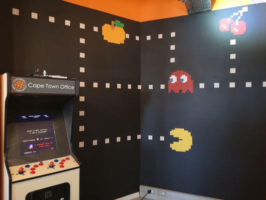 The Pac-Man wall next to the arcade machine, 2018